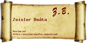 Zeisler Beáta névjegykártya